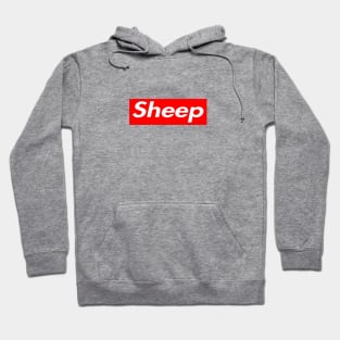 sheep red box logo Hoodie